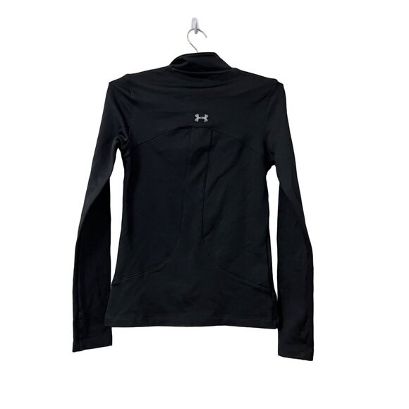 Under Armour Womens Black Cold Gear Fitted 1/4 Zip Pullover Sweater Size Small - Picture 6 of 8